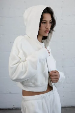 BABYDOLL CROP ZIP HOODIE