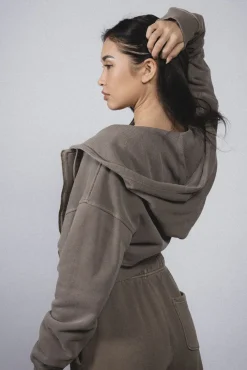 BABYDOLL CROP ZIP HOODIE