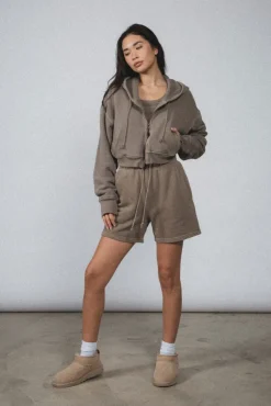 BABYDOLL CROP ZIP HOODIE