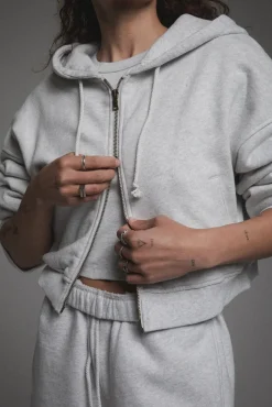 BABYDOLL CROP ZIP HOODIE
