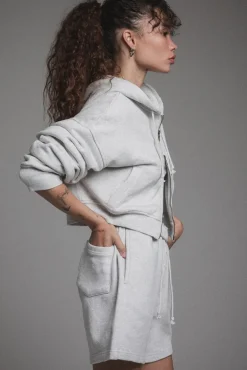 BABYDOLL CROP ZIP HOODIE