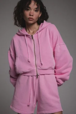BABYDOLL CROP ZIP HOODIE