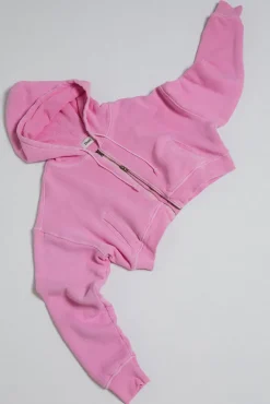 BABYDOLL CROP ZIP HOODIE