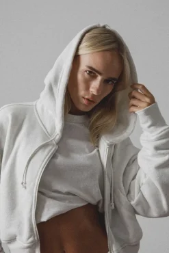 BABYDOLL CROP ZIP HOODIE