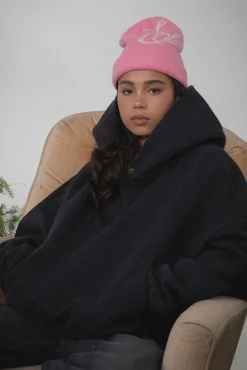 CASHMERE BLEND BRIM BEANIE
