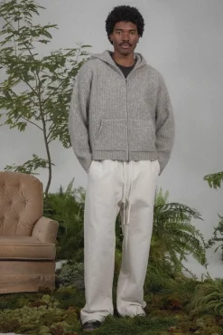 MOHAIR BLEND ZIP HOODIE