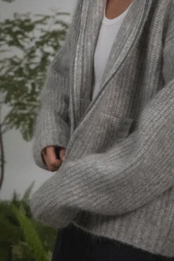 MOHAIR BLEND ZIP HOODIE