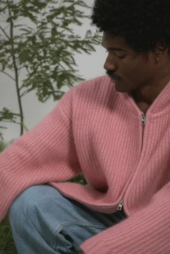 MOHAIR BLEND ZIP HOODIE