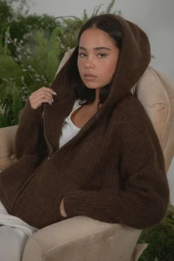 MOHAIR BLEND ZIP HOODIE