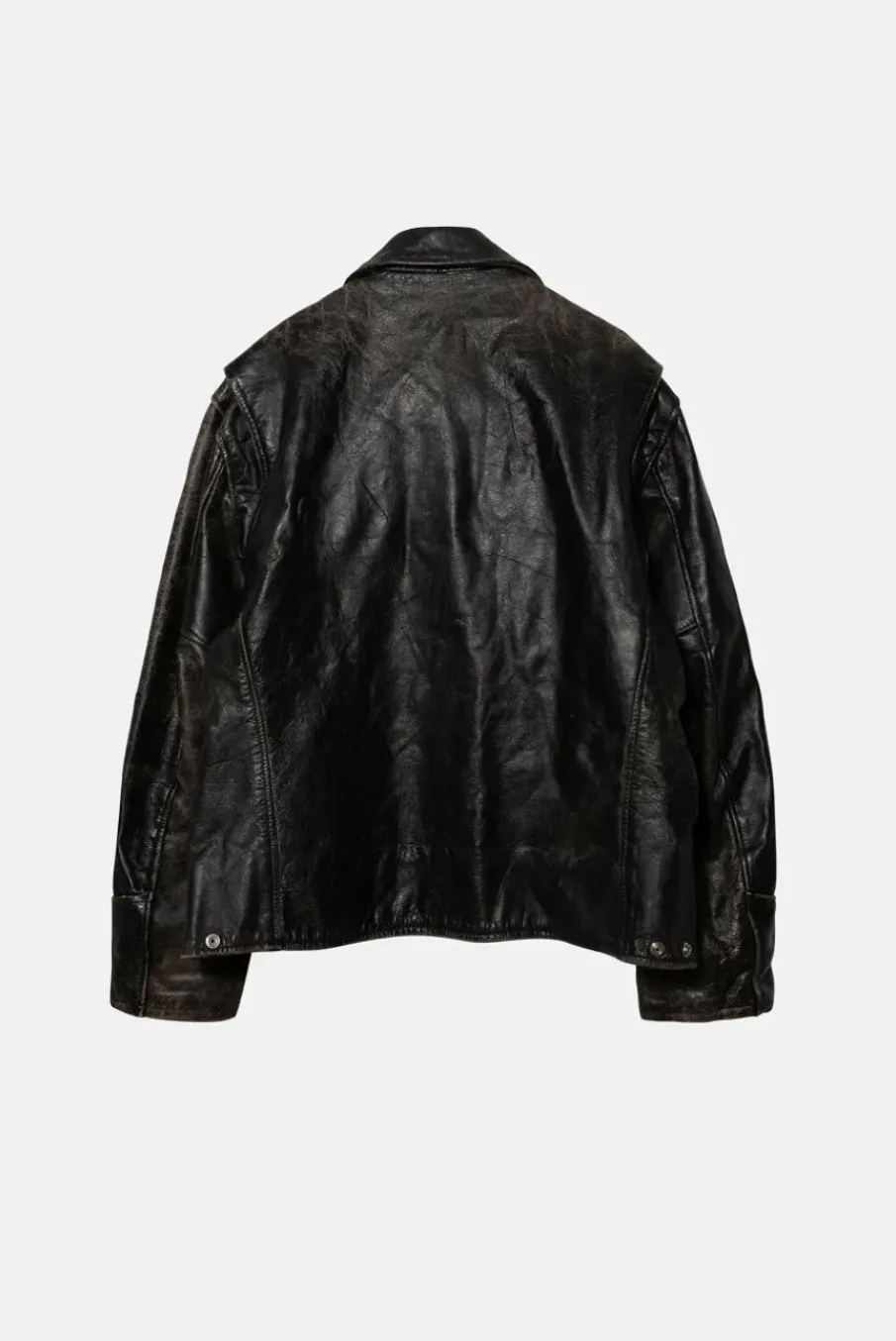 VINTAGE BLACK LEATHER JACKET - L