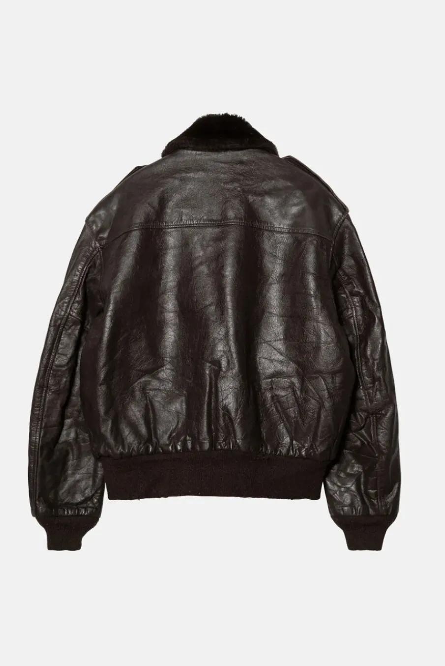 VINTAGE BROWN LEATHER JACKET - M