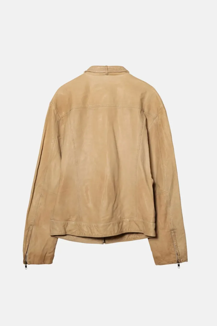 VINTAGE LEATHER JACKET BEIGE - S