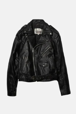 VINTAGE LEATHER JACKET BLACK - XL