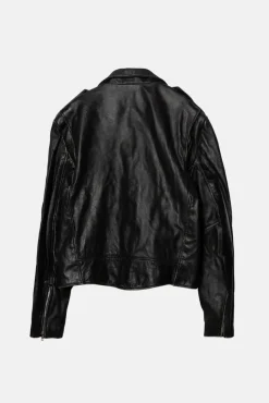 VINTAGE LEATHER JACKET BLACK - XL