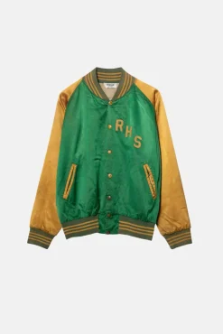 VINTAGE SATIN BOMBER JACKET - S