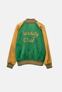 VINTAGE SATIN BOMBER JACKET - S